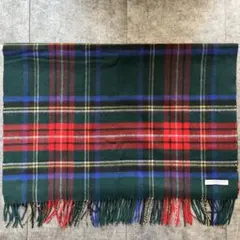 【美品】ジョンストンズ カシミヤ 大判ストール ブラックスチュアート チェック