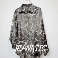 『美品』JEANASIS 花柄 サテン風 長袖シャツ