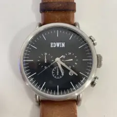 EDWIN クロノグラフ 時計 ブラック/ブラウン