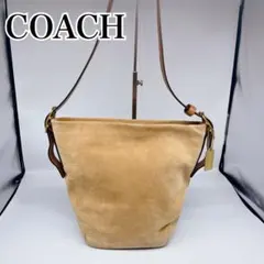 【極美品】00s オールドコーチ 9187 ベロア ショルダーバッグ ベージュ