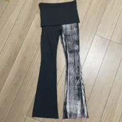 リブ　フレアパンツ グレー ストライプ　レギンス　ZARA ダメージ　プリント