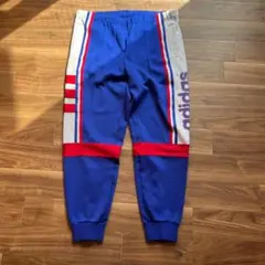 adidas アディダス トラックパンツ ジャージ ブルー L デサント 90s