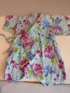 80cm 甚平　ロンパースタイプ甚平　ベビー浴衣　浴衣　水色　80サイズ