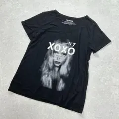 MURUA xoxo女性 ビッグプリント 半袖Tシャツ〔F〕ブラック トップスのサムネイル