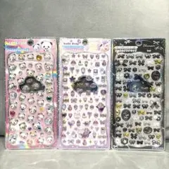 ボンボンドロップシール 3種 ブラックリボン　もちもパンダ