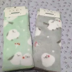 シマエナガ柄 フェイスタオル 2枚セット