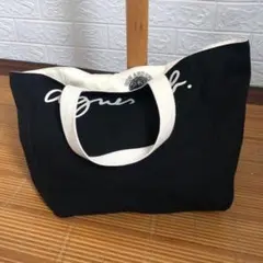 アニエスベーagnis b. 黒 トートバッグ キャンバス新品