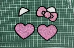 デコうちわ うちわデコ パーツ 猫耳 ハート ピンク