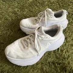 HOKA ボンダイ8ホワイト スニーカー25cm