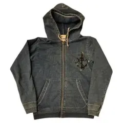 TRUE RELIGION ジップパーカー ブルー フェード 太ステッチ - メルカリ