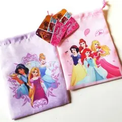新品♡送料無料♡ディズニープリンセス　巾着　ポーチ　2点セット