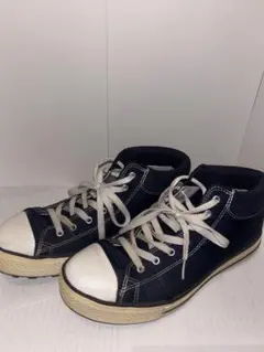 ネイビー キャンバス ハイカット スニーカー