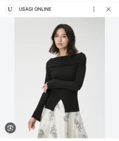 FRAY I.D オフショルダーリブニット ONE SIZE グレー