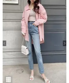 GRLハイウエストテーパードデニムパンツ[cu157]