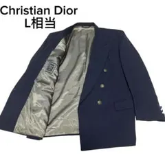 クリスチャンディオール　紺ブレ　金ボタン　テーラードジャケット ダブル　L
