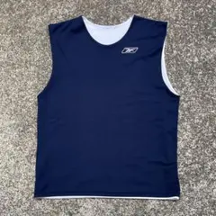 00's Reebok ロゴ刺繍 2枚生地 古着 リバーシブルノースリーブウェア