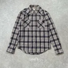 Levi’s/チェックシャツ/M/ベージュ/ラグラン/コットン/カジュアル