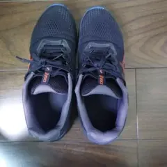 ASICS キッズ スニーカー ブラック/オレンジ