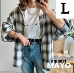 新品◇しまむら aquaist MAYO ema チェックシャツ ブラック L