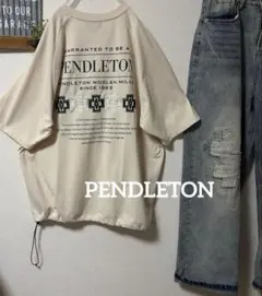 美品　PENDLETN★ 別注 ネイティブ柄バックプリント ドローコードTシャツのサムネイル