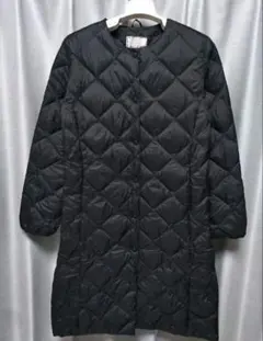 タイオン　ノーカラー　キルティング　ダウンコート