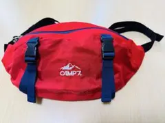 【CAMP】ボディバッグ 赤×ネイビー｜軽量・使いやすい｜ほぼ未使用