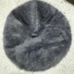 グレー ファー ベレー帽