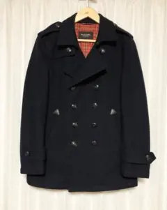 BURBERRY BLACK LABEL レザー切替 ナポレオンピーコート M