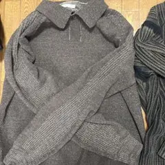 ZARA 　リブ編みニットセーター グレー・ブラック