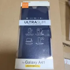 ELECOM Galaxy A41用 ソフトレザーケース ネイビー