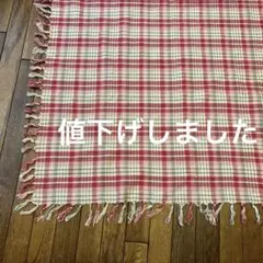 赤色チェック柄大判生地