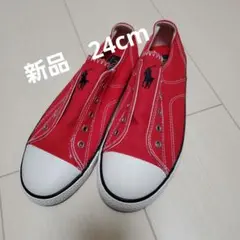 新品　Polo Ralph Lauren レッド スリッポンスニーカー 赤