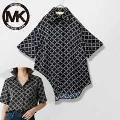 【美品】MICHAEL KORS マイケルコース 半袖シャツ 黒 チェーン 総柄のサムネイル