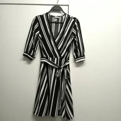 H&M ストライプ柄ラップドレス S/P