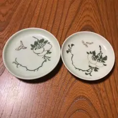 豆皿　２枚　骨董　手書き