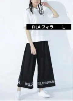 FILA フィラ メッシュ切替ワイドパンツ ブラック L
