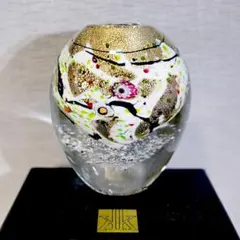 ⚛️ガラス作家＊黒木国昭⚛️ ガラスペーパーウェイト 花火・花文鎮