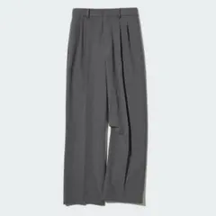 ユニクロ　ツータックワイドパンツ　グレー　Sサイズ　チノパン　イージーパンツ