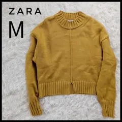 ZARA ショート丈 マスタード リブ ニット セーター M マスタード
