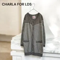 CHARLA FOR LDS ニットカーディガン ボーダー アンゴラ混 ウールM