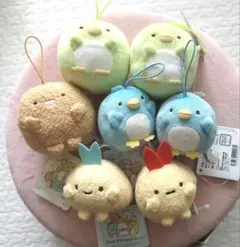 ★新品★ すみっコぐらし ばんざいゴムひも付き マスコット 8点