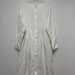 ニコアンド　ホワイト シャツワンピース 長袖　春夏　Lサイズ　ゆったり　シンプル