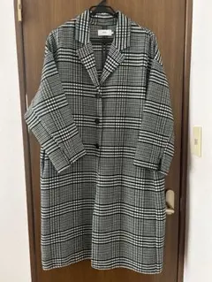 チェック柄 ロング丈 チェスターコート
