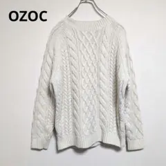 OZOC　ニット　セーター　ケーブル編み　白　カジュアル【Mサイズ】