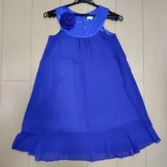 ブルーノースリーブドレス 140cm コサージュ付き