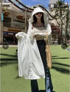 新品、試着のみ】成瀬愛里さん 遮光パーカー 忍 ホワイト 白 旧