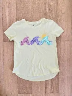 Gap Kids 波 イエロー スパンコール Tシャツ 140cm