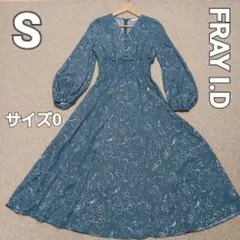 FRAY I.D ウエストシャーリング総柄プリントワンピース　0サイズ　S相当のサムネイル