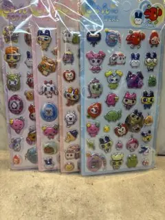 たまごっちぷくぷくシール 4枚セット　立体シール きゅんポップシール カラフル