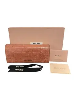 miumiu ミュウミュウ クロコ型押し ガマ口 財布 二つ折り財布 A972